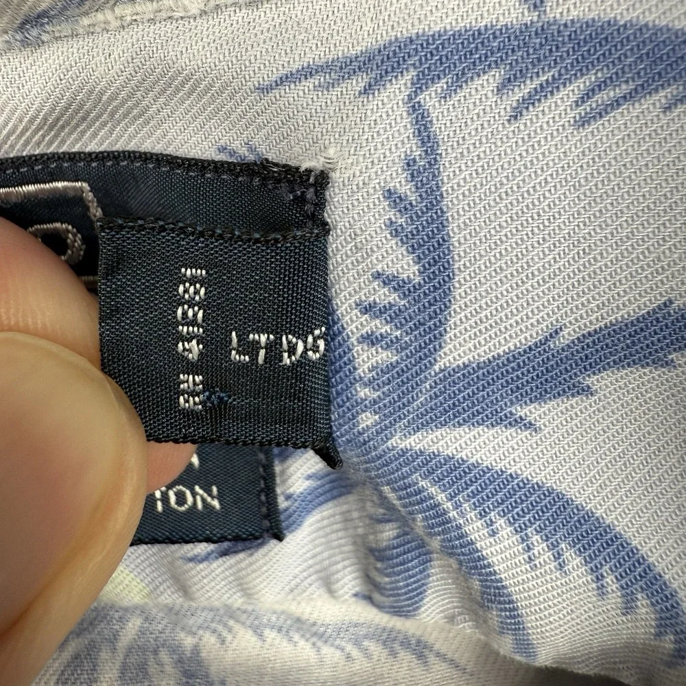 Vintage Polo Ralph Lauren Shirt Mens Medium Blue Floral Clayton Loop Collar Camp